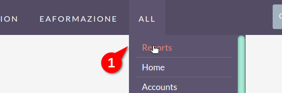 1 menu report avanzati in suitecrm
