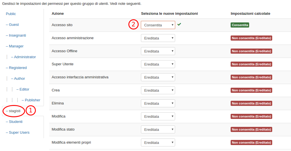 joomla acl gruppi