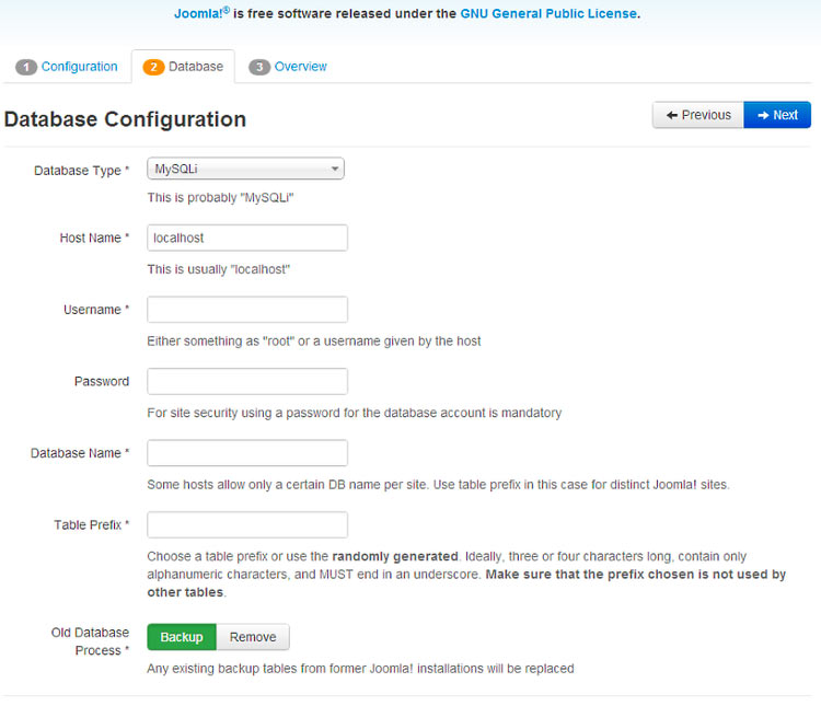 joomla istallazione 4