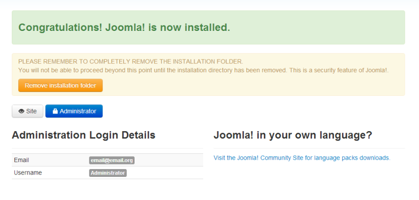 joomla istallazione 7