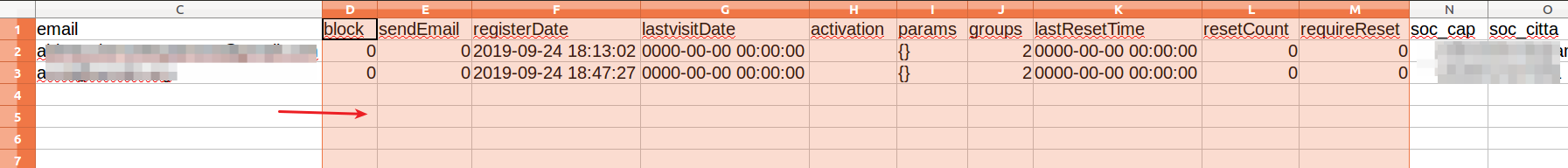 seblod import dati preparazione csv