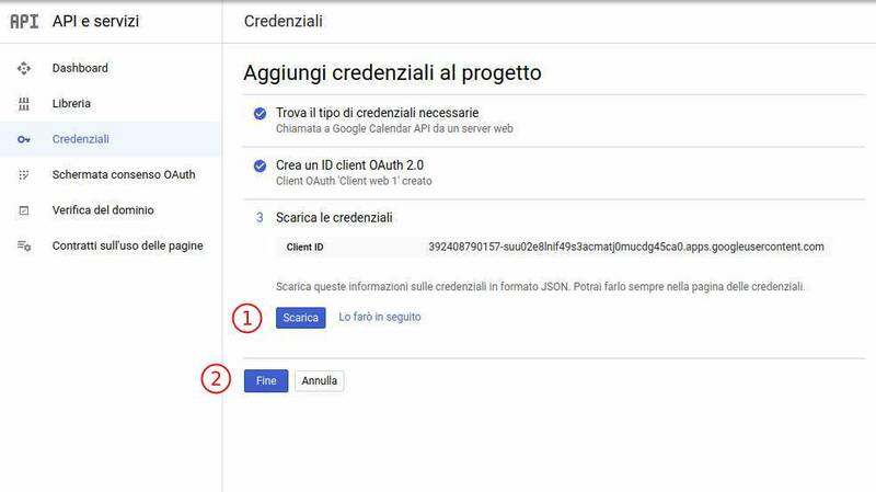 suitecrm come integrare google calendar 10 scarica json