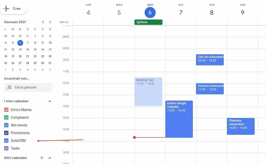 suitecrm come integrare google calendar 21