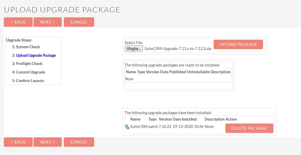 upgrade aggiornamento di suitecrm 04 upload