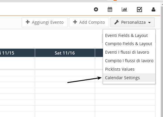 visibilita dei calendari ruoli calendar settings