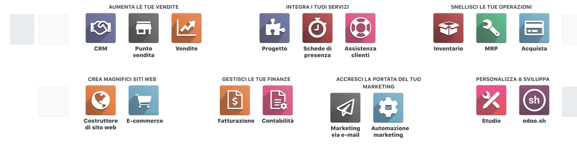 Odoo - ampia gamma di applicazioni