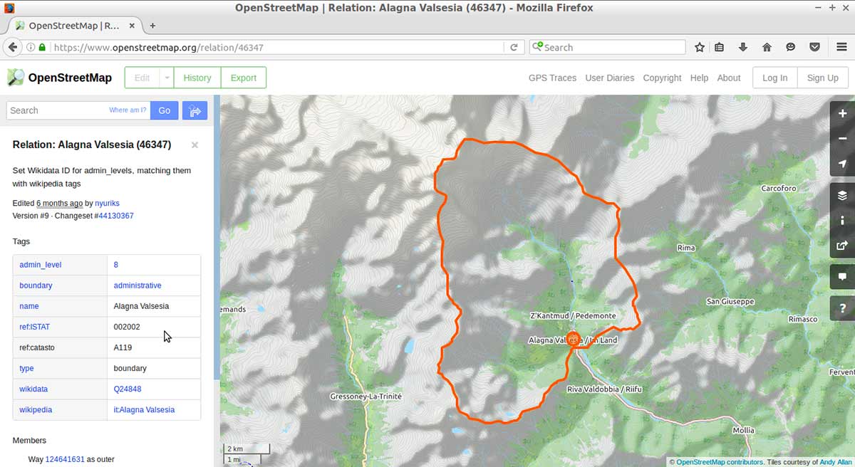 OpenStreetMap tag record cercato 2