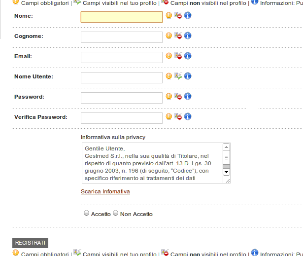 modulo registrazione base