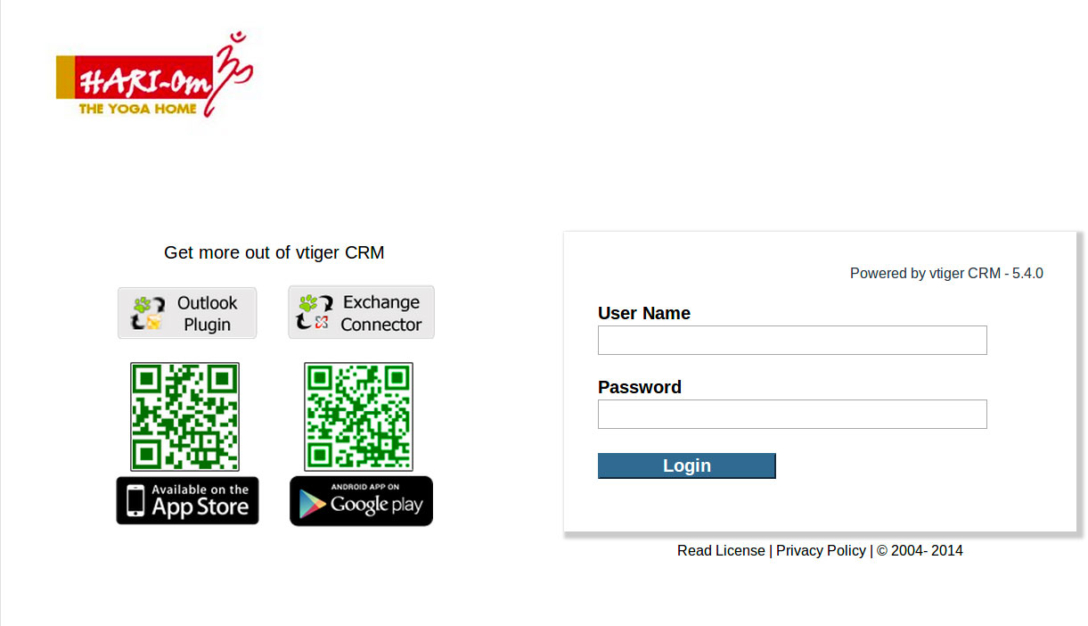 001 login crm hari om